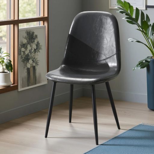 オーエスジェイ OSJ ダイニングチェア椅子おしゃれ1脚北欧クッション付きデザインチェアダイニングチェアおしゃれPUレザーグレー