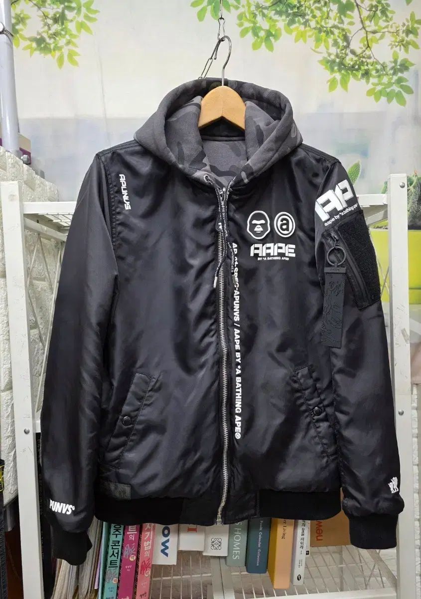 エイプ リバーシブル ファー ジップアップ ジャケット 95 スリム 100 カモフラ MA-1ジャケット XD 69