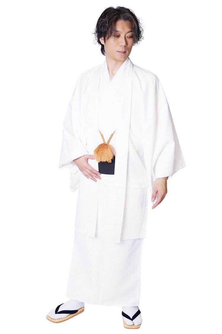 紋付 着物 羽織 メンズ 紋付2点セット アンサンブル PO-36 S|M|L|LL|3 L 白地紋