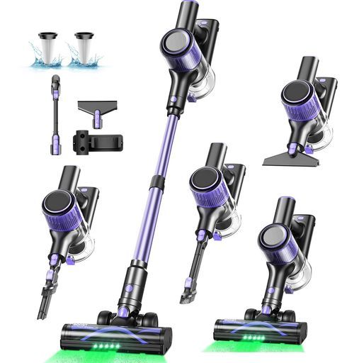 掃除機コードレス 新登場!!70 Kpa超強力吸引!自立式-55分間連続稼働-革新版グリーンLEDライト-LED液晶ディスプレイ-軽量 コードレス掃除機3段吸引力スティック|ハンディ2 WAY着脱式バッ…