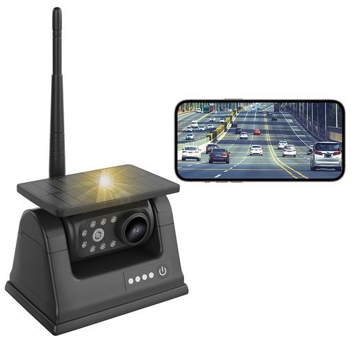 OBESTバックカメラワイヤレススマホAHD技術採用140°広角ガイドライン正像鏡像切替バックカメラソーラー超長距離信号受信暗視機能トラックトレーラーRVに対応IP 68防水