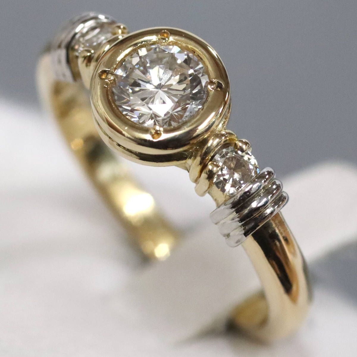 K 18|Pt 900ダイヤモンドリング D 0.458 0.11 4.8 g 14