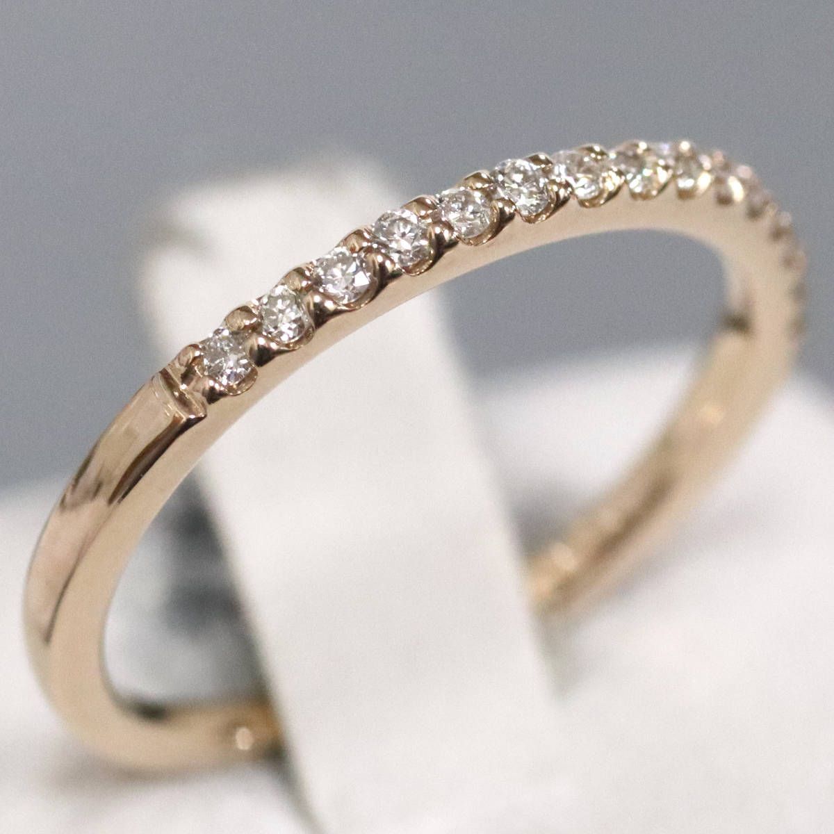 ヨンドシー K 18 PGダイヤモンドリング ハーフエタニティ 1.4 g 8