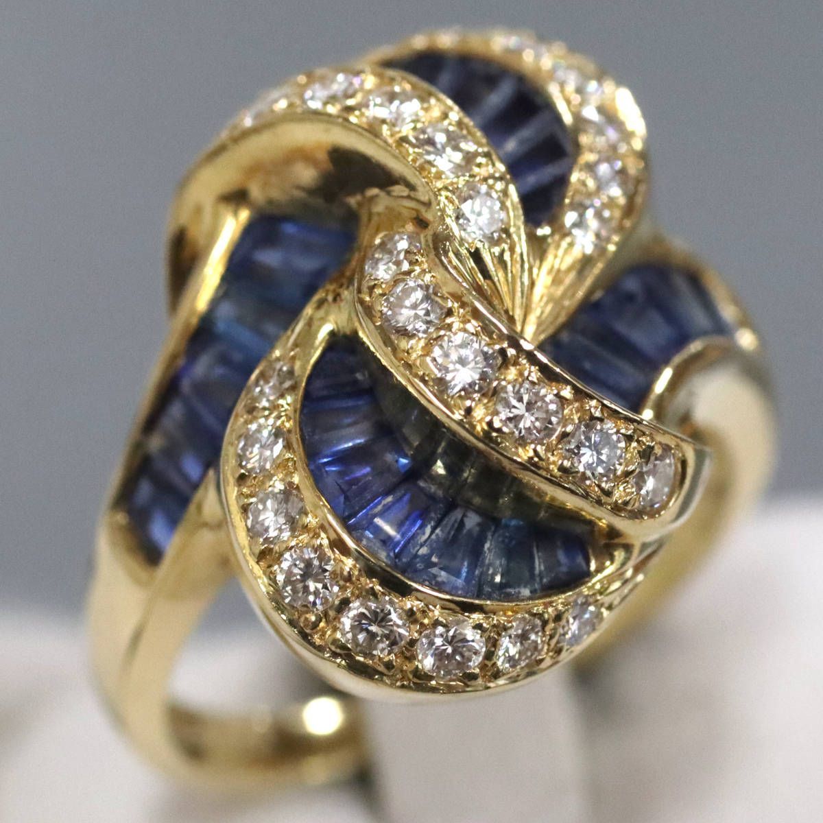 K 18サファイアダイヤモンドリング S 2.53 D 0.57 9.4 g 13