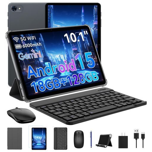 Android 15タブレット10インチWi-Fiモデル T 80タブレットセットキーボード付き 18 GB 128 2 TB拡張 6000 mAhType-C急速充電 1280*800 IPS画面 GMS認証 2.4 G-5 G