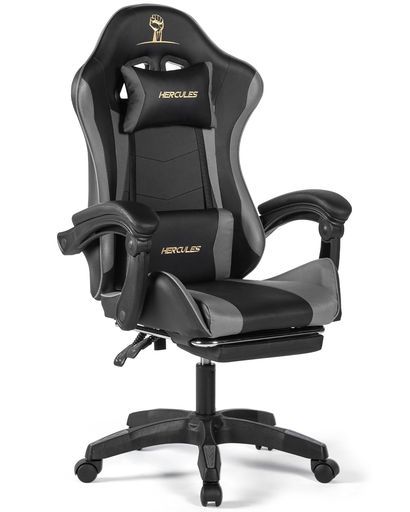 HERCULESゲーミングチェアオットマン付きフルリクライニングハイバックゲームチェア調節 ランバーサポートpcチェア疲れない人間工学オフィスデスクパソコン椅子PVCレザーレーシング…