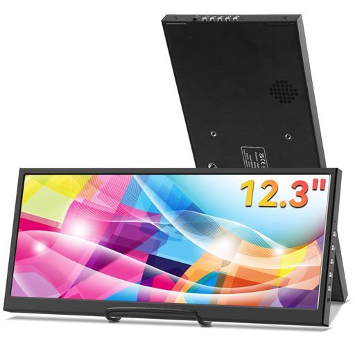 12.3インチセカンダリモニター IPSストレッチバーLCDトラベルディスプレイ1920* -C ミニモバイルモニター金属素材ノートパソコン用WindowsAida