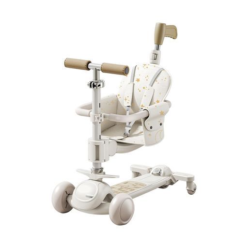 Nijakise三輪車子供|幼児用キックスクーター3 in 14段階高さ調整折り畳み 光るLEDタイヤ持ち運び便利後輪ブレーキ付きシート高さ調節 押し棒付き方向変換アウトドアに適用1歳-14歳おも…