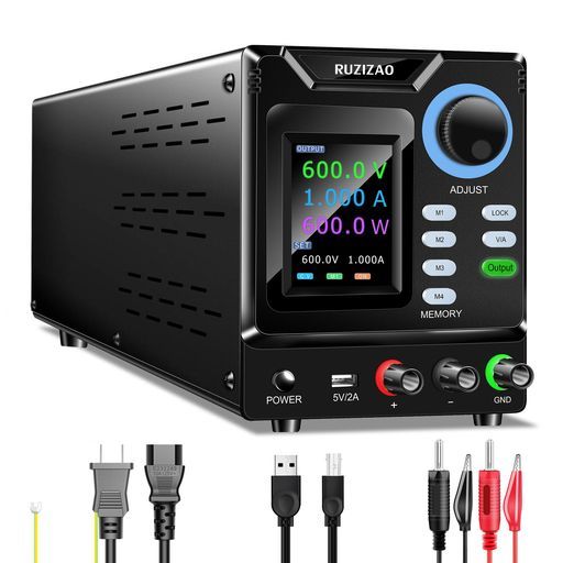 RUZIZAO可変直流安定化電源(0-600V0-1A)安定化電源、エンコーダノブ