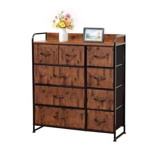 IMIEEチェストタンス木製収納チェスト引き出し付きスムーズ開閉洋服収納箪笥衣類チェストリビング収納衣装ケース衣類収納洋服タンス収納ボックス多機能大容量木製天板付き簡単組立幅…