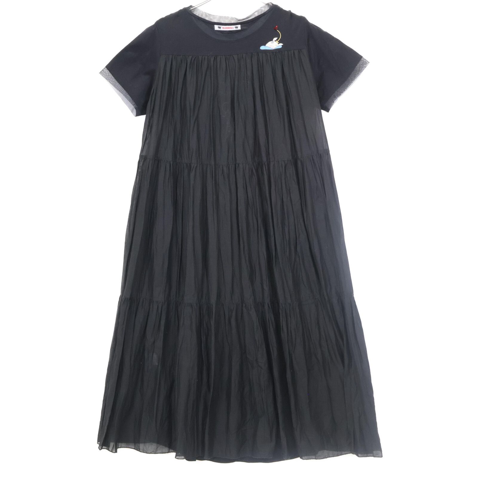 OLLEBOREBLA アルベロベロ ワンピース 表記なし ブラック レディース OLLEBOREBLA アルベロベロ ﾌﾞﾗｯｸ 豚さん ﾊｰﾄｽﾄｰﾝ ﾜﾝﾋﾟｰｽ 表記なし