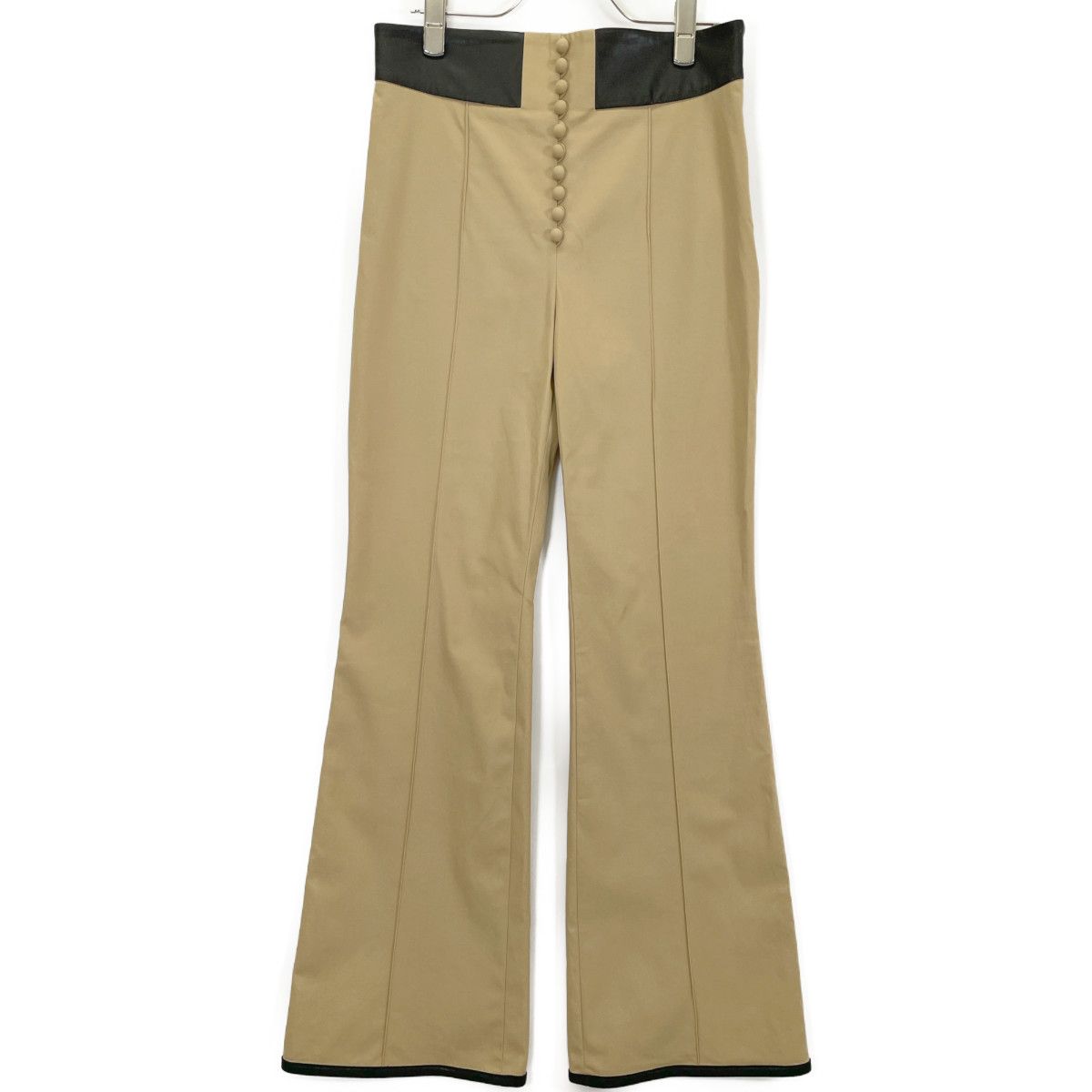 Mame Kurogouchi マメクロゴウチ MM 21 PF-PT 706 ベージュ ハイウェストチノフ トラウザーズ 2