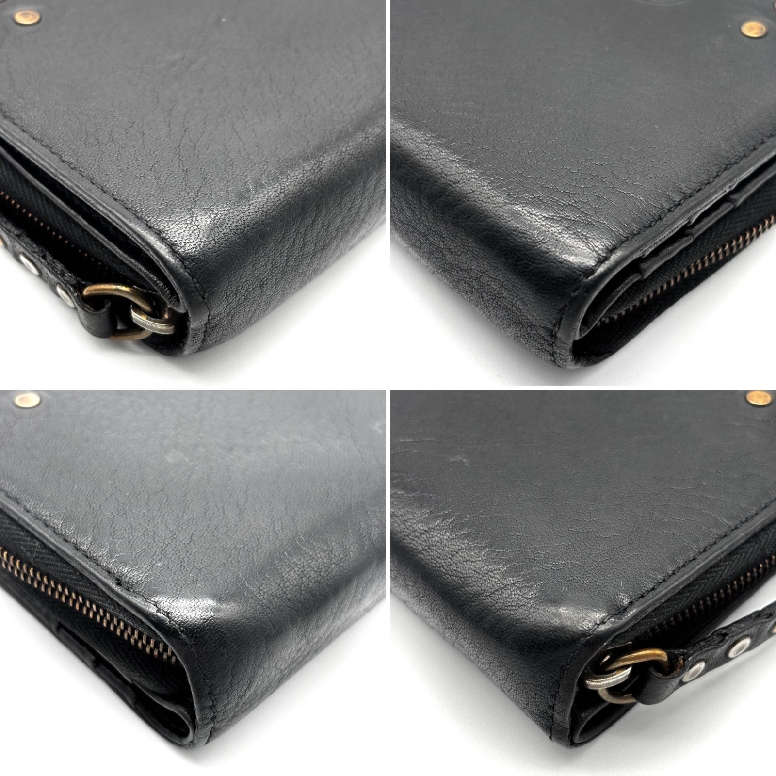 美品 CELINE セリーヌ 二つ折り財布 トリオンフ マカダム ラウンド