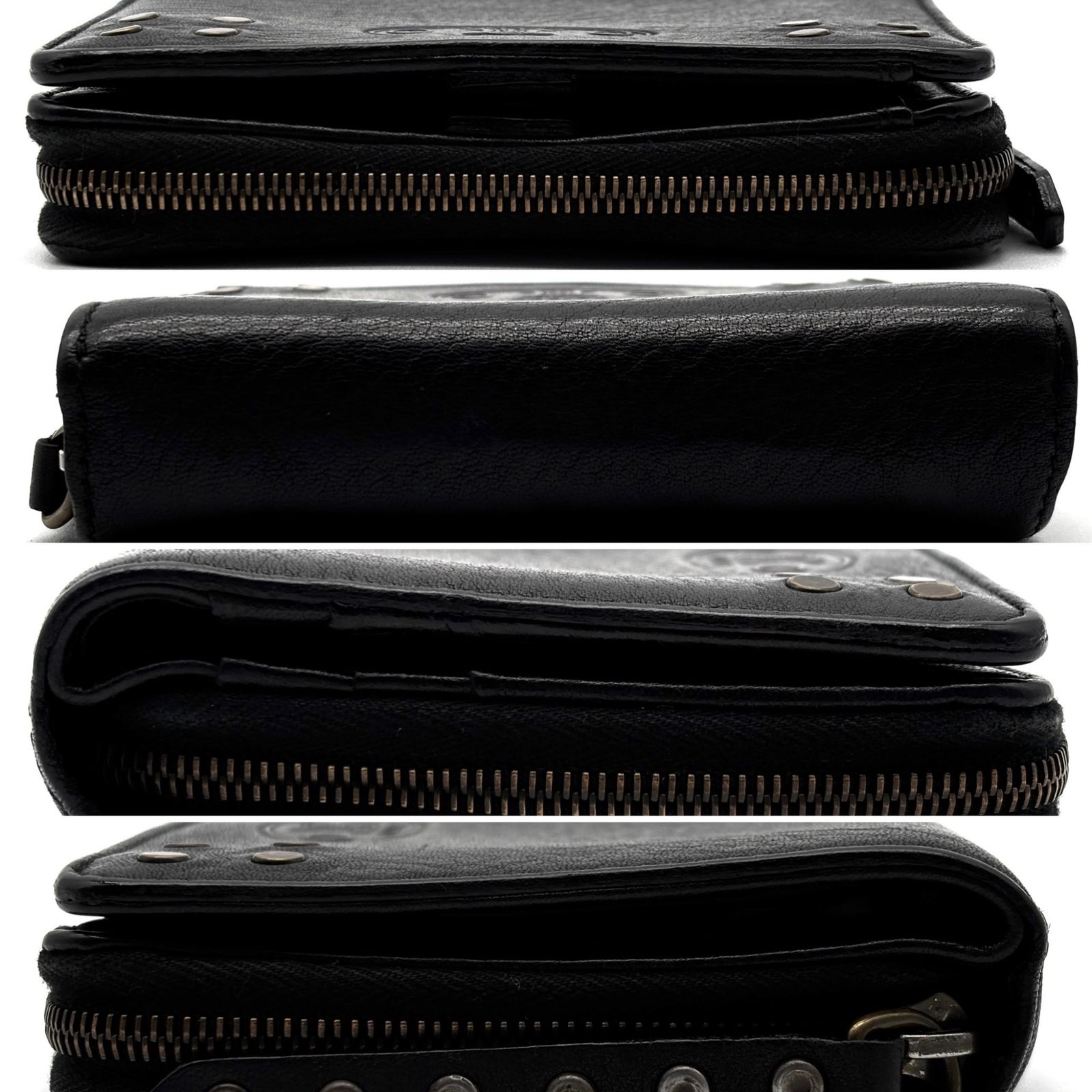 美品 CELINE セリーヌ 二つ折り財布 トリオンフ マカダム ラウンド