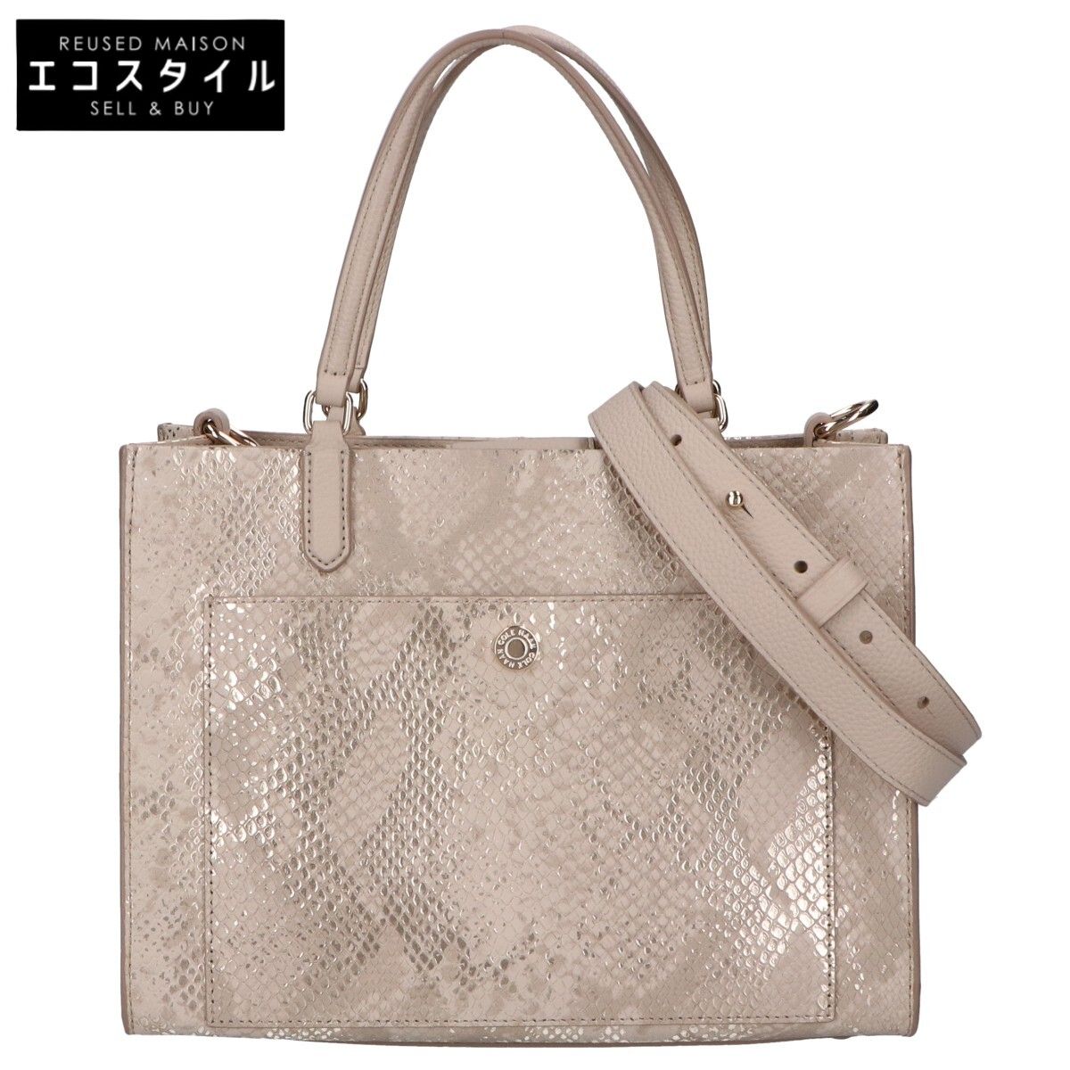 Cole Haan コールハーン レザー パイソン型押し 2 WAYショルダー