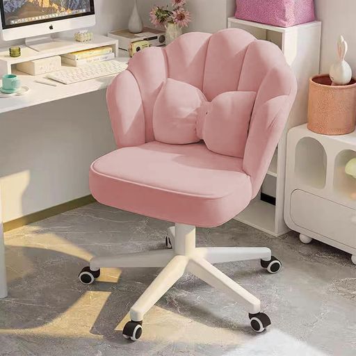 LBFXQドレッサーチェア椅子可愛いイス北欧スタイルカジュアルメイクアップチェアいすホームワークウエストサポートデザインchair 360度回転昇降機能腰クッション付き事務椅子キャスター…