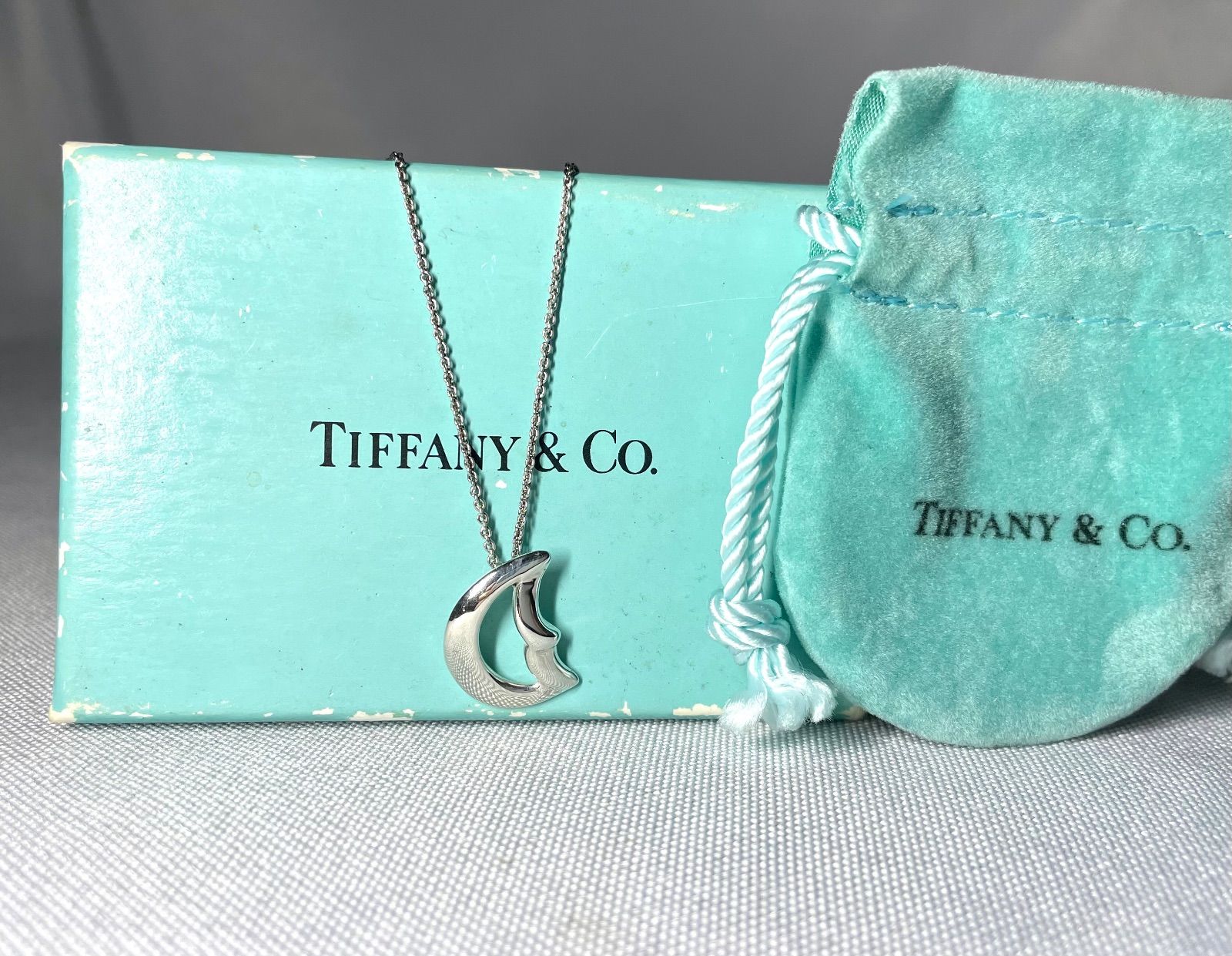 Tiffany ティファニー パロマピカソ クレセントムーン 三日月ペンダント スターリングシルバー ネックレス SV 925 男女兼用 付属有
