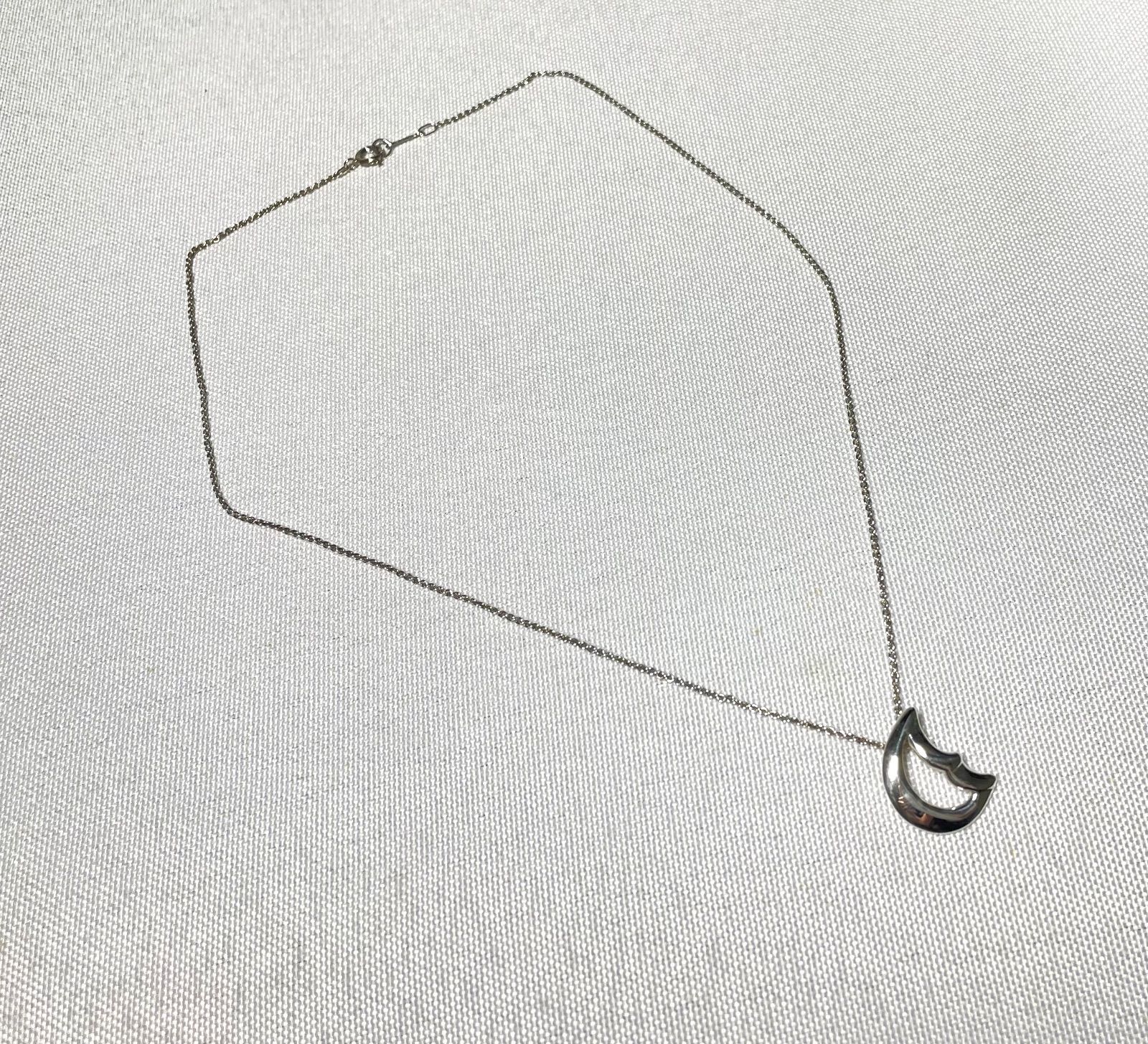  Tiffany ティファニー パロマピカソ クレセントムーン 三日月ペンダント スターリングシルバー ネックレス SV 925 男女兼用 付属有 ネックレス アクセサリー