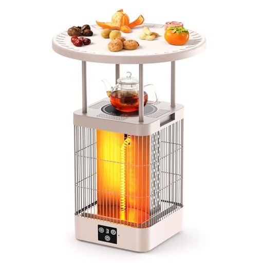 カーボンヒーター 冬新開発-暖房 煮る 保温3 in 1設計 テーブル一体型ヒーター電気ストーブ360°全方位速暖400 W 700 1000 3段階切替暖房器具静音省エネ切タイマーリモコン付き転倒時…