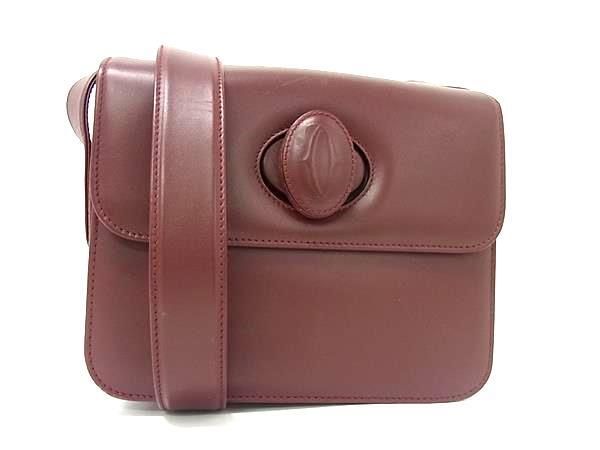 Cartier カルティエ ショルダーバッグ マストライン ボルドー レザー