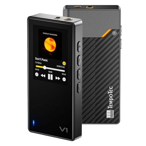 TempoTecVariationsV 1ポータブルHiFi音楽プレーヤー 双方向Bluetooth 5.1搭載デジタルオーディオプレーヤー 4.4 mm-3.5 mmヘッドフォン端子 黒い背部クリップ