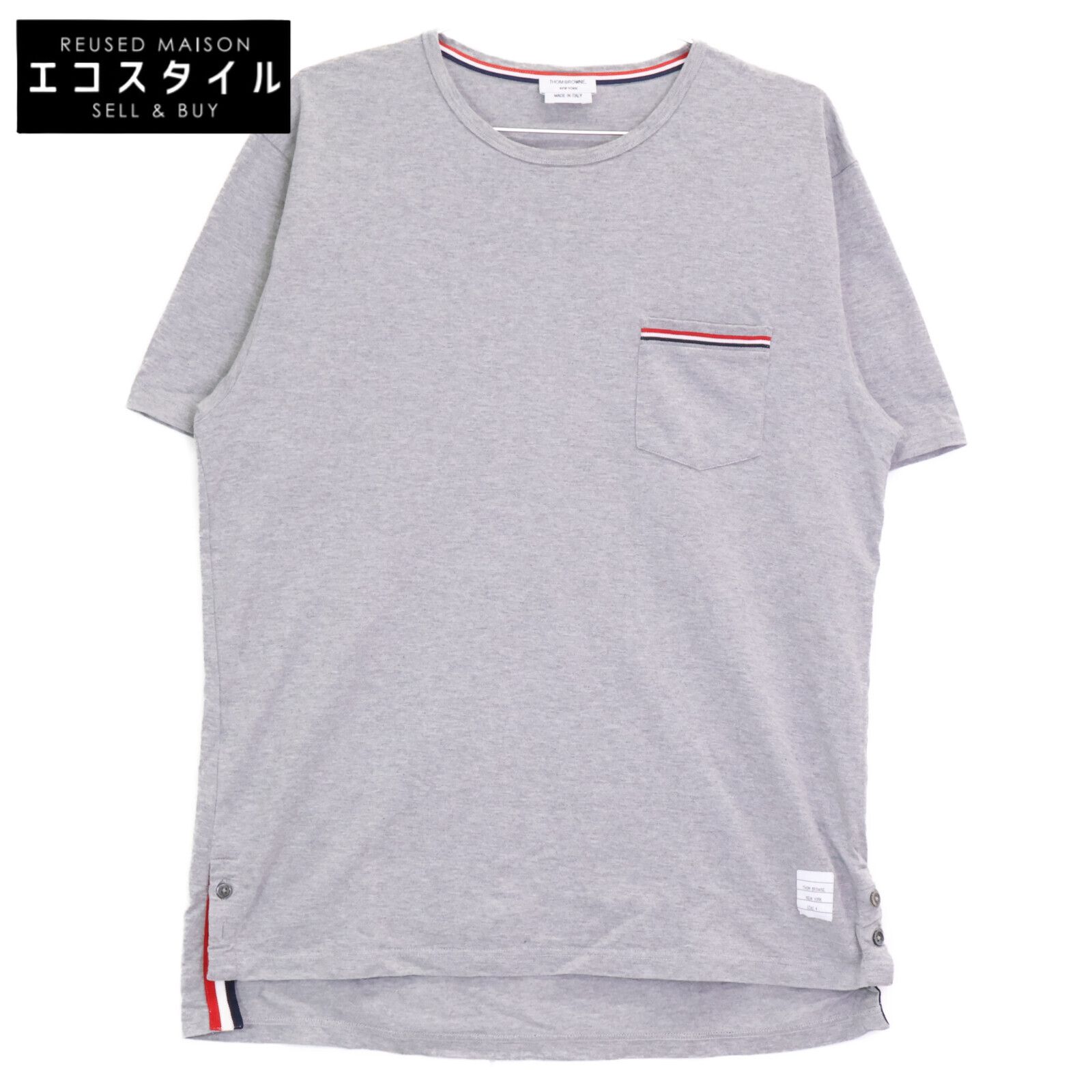 THOM BROWNE トムブラウン 正規 MJS 010 A- RWB ポケット 半袖Tシャツ| 4