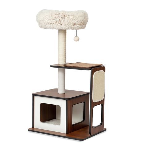 103 cm猫タワーツリーpawalaya猫コンド家具活動センター猫の止まり木屋内マルチレベルのトップの止まり木|サイザルのスクラッチポスト|ドロップボール猫のおもちゃ