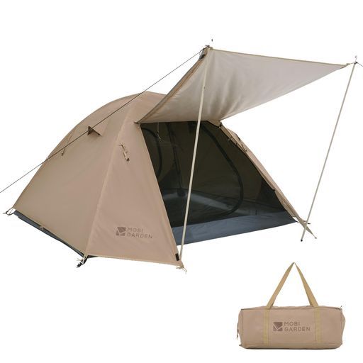 MOBIGARDENテント1-2人用ドームテント自立式前室ありキャンプテント耐