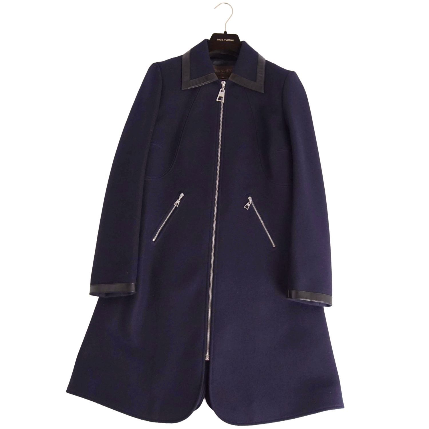 美品 ルイヴィトン ロングコート アウター レディース トップス 光沢 M ルイ・ヴィトン24年冬ウィメンズアウター、ケープ付きウールシルク