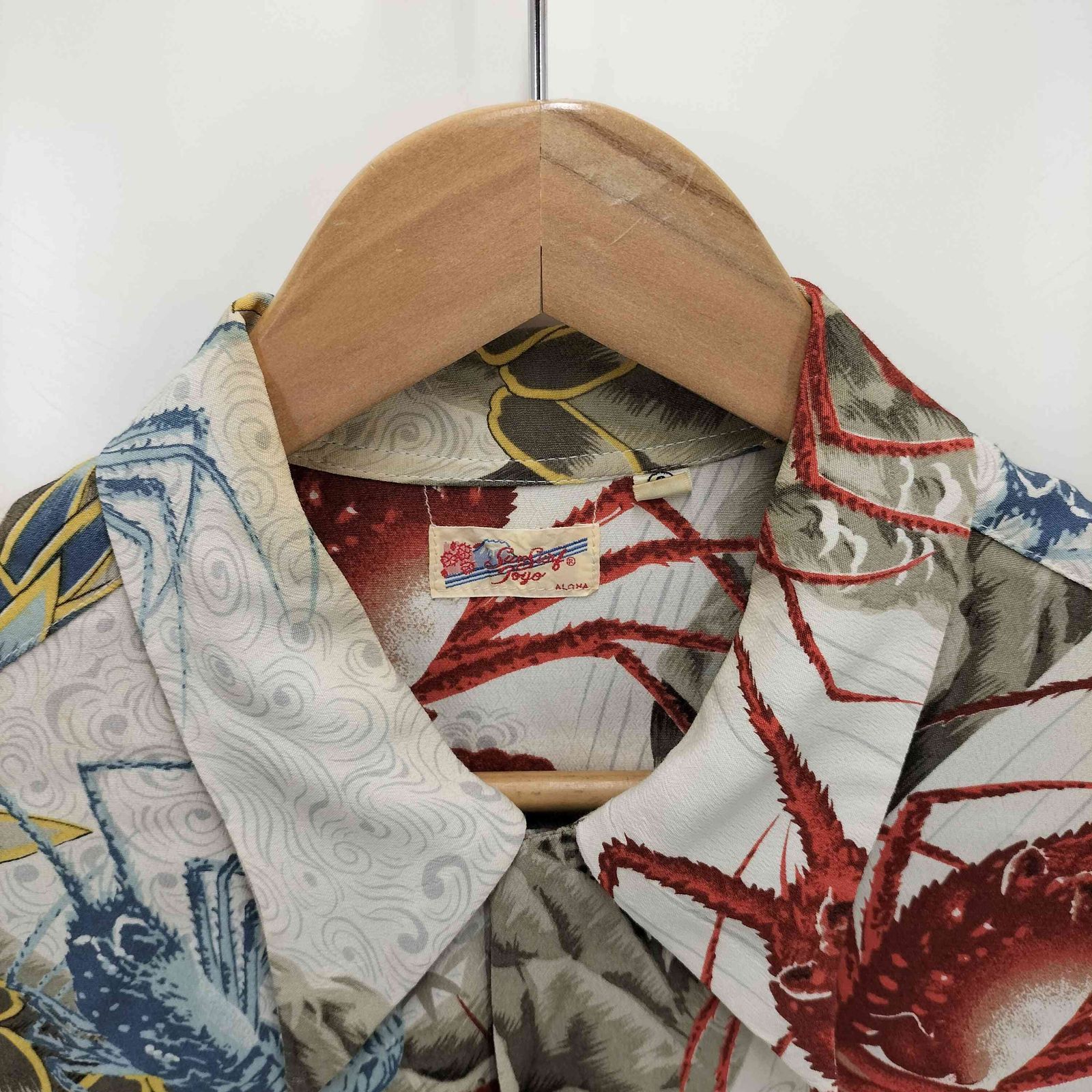 サンサーフ SUN SURF 90s 総柄 伊勢海老 アロハシャツ メンズ JPN：S