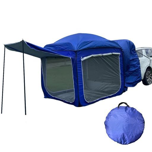 FengzelOutdoorカーサイドテント200*200*200 CM立方体3-4人用防雨防風UVカットSUV各車種汎用設置簡単ポップアップント式ファミリーキャンプキャノピーテント ブルー