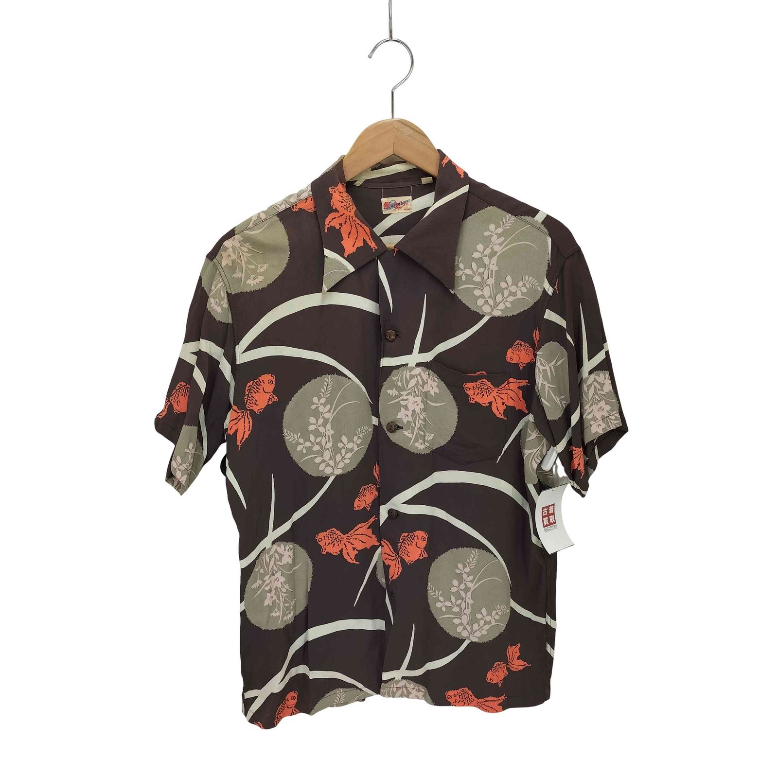 サンサーフ SUN SURF 和柄 金魚 レーヨン アロハシャツ メンズ JPN M