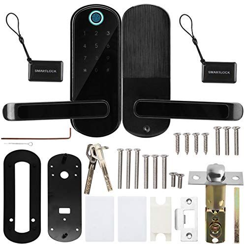 スマートロック 指紋認証 ブルートゥースデジタルパスワードIC Karteのキードアロック 取付も木製のドアなら簡単 バックセット60 mm-70 mm 調整 9 d e 94 8