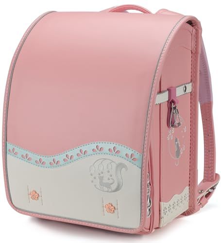 軽量 ランドセル 女の子 軽いランドセル ピンク 刺繍 かわいい ねこ 猫 鈴蘭 合皮 大容量 自動ロック 防水仕上げ 小学生通学鞄 japanese school bag ピンク×ホワイト 467 a 2 b 69