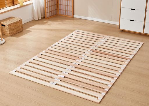喜之木すのこベッド折りたたみダブルロール式ベッドフレームローベッド国産杉無垢すのこ布団すのこ無塗装超軽量通気滑り止め高耐久性調湿断熱