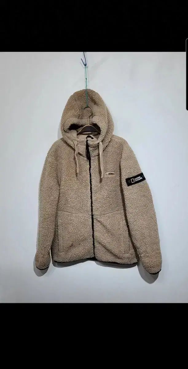 M ナショナルジオグラフィック フリース アウター ジーンベージュ ボア ワッペン ジャケット