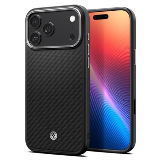 Spigen 創業18年の技術力 iPhone 17 ProMaxケースMagSafe対応カメラコントロールボタン対応マット米軍MIL規格エンツォ アラミドT マグフィット ブラック シルバー