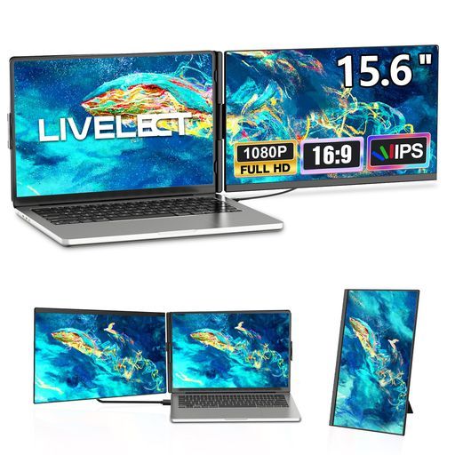 モバイルモニター15.6インチ 2025新型ノートパソコンモニター デュアルディスプレイセカンドディスプレイ脱着式デザイン360°回転 %sRGB非光沢IPS液晶パネル軽量ノートパソコ…