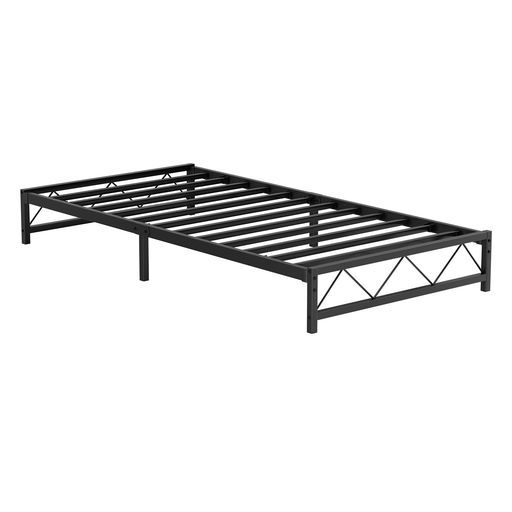 Euker ユーカー ベッドフレームメタルベッドシングルパイプベッドすのこベッドロータイプSingleFrame耐久性|防食|防錆|通気性組立簡単工具付きベッド下収納脚付き静音頑丈ブラック