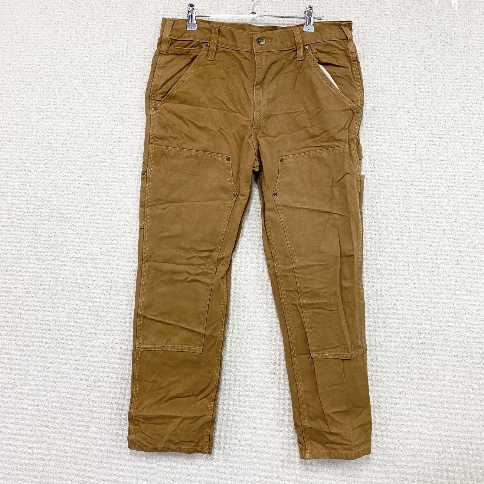 古着 Carhartt カーハート RELAXED FIT ダブルニーペインターパンツ キャメル