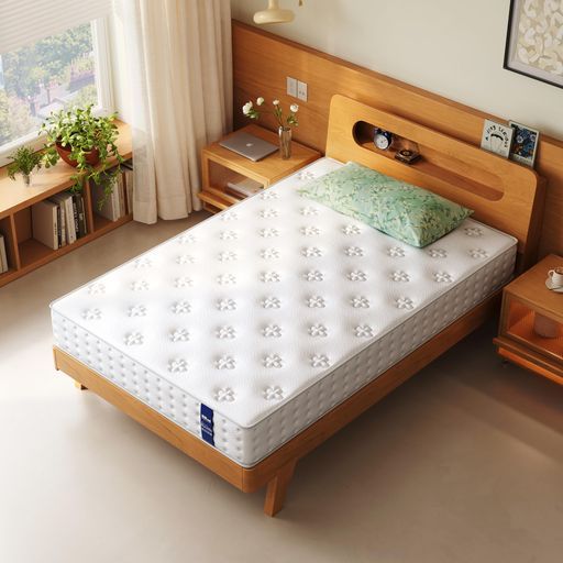 BBMIマットレスセミダブル高反発厚さ22 cm静音干渉ゼロ独立ポケットコイル体圧分散ベッドマットレス高密度ウレタン体を適度に支える抗菌防臭圧縮梱包適度な硬さと柔らかさ白い