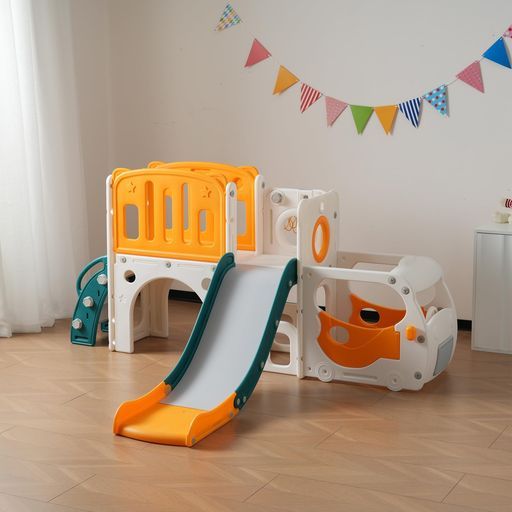 オーエスジェイ OSJ 滑り台すべり台遊具室内バスケットボール収納スペース付き組立簡単大型遊具すべりだいスウィングキッズパークバスケットゴール屋内家庭用キッズ12ヶ月~5歳子供誕生…