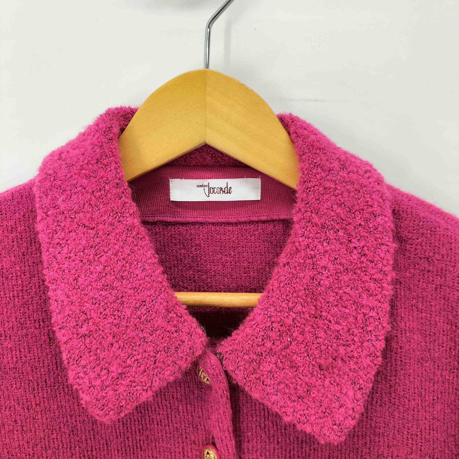マダムジョコンダ MADAM JOCONDE ウール混 丸襟 ニットジャケット