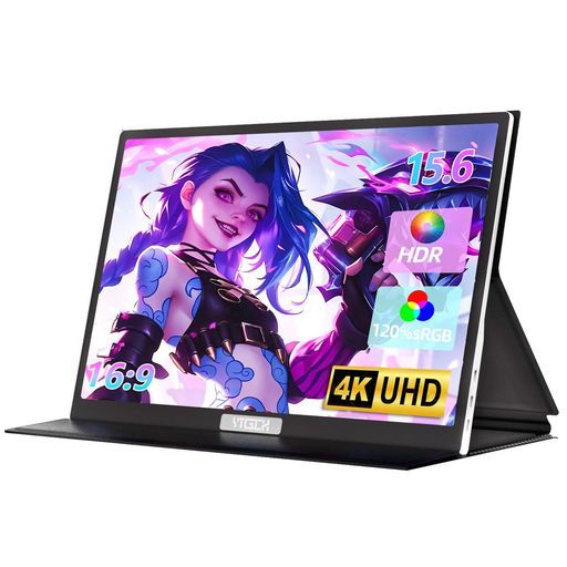4 Kモバイルモニター15.6インチUHDHDRポータブルゲームモニター120%sRGB軽量メタルタッチスクリーンType-CミニHDMIトラベルラップトップ PC Mac PS 4|5 スイッチ用