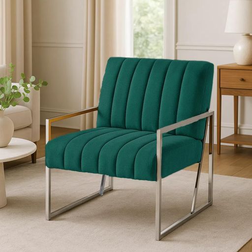 ミッドセンチュリーモダンデコ椅子リラックスチェアベルベット張り背もたれ付き金属製のフレーム1人掛けソファーリビングベッドルームまちあいしつオフィスチェア対応