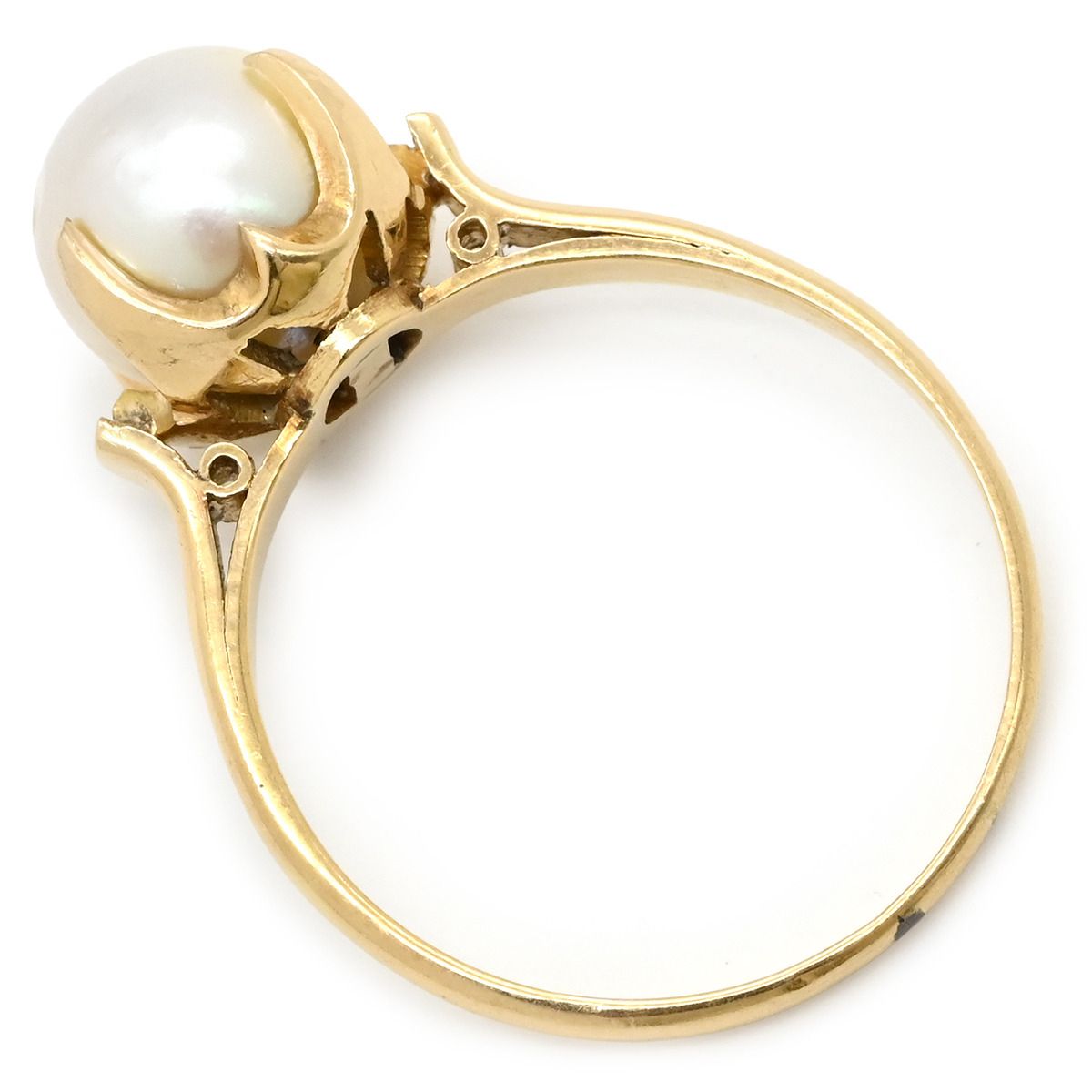 アコヤパール　18K リング　イエローゴールド パール リング カジュアル k18 18k 18金 イエローゴールド 真珠リング