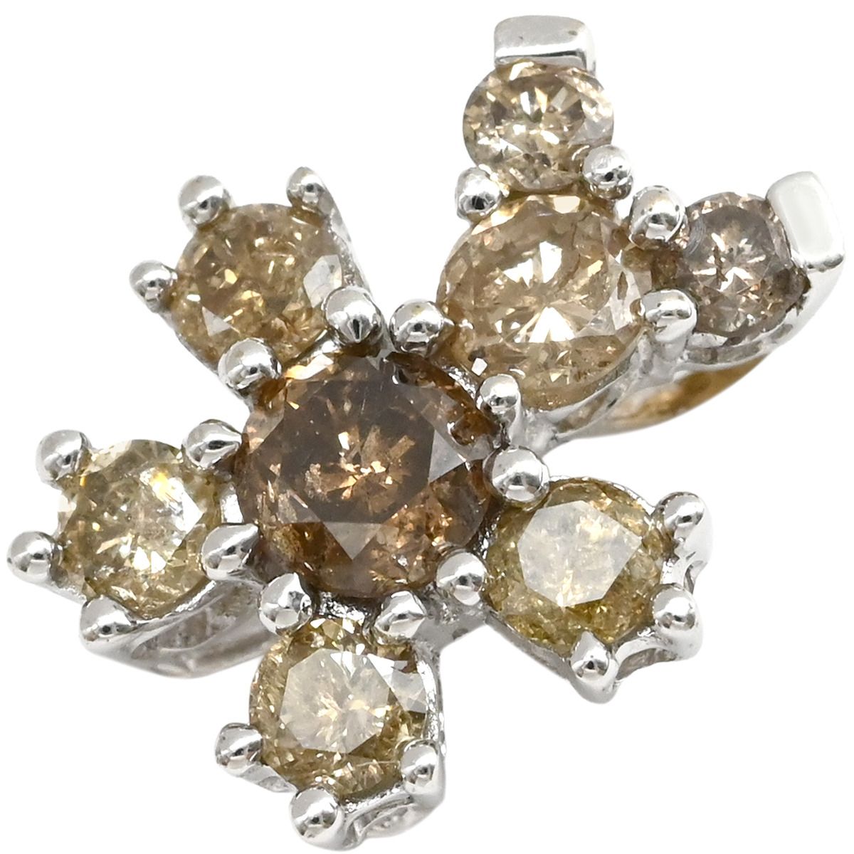 俺の物屋】ダイヤ 1.00ct 花 フラワー ペンダントトップ K18WG SH44270 
