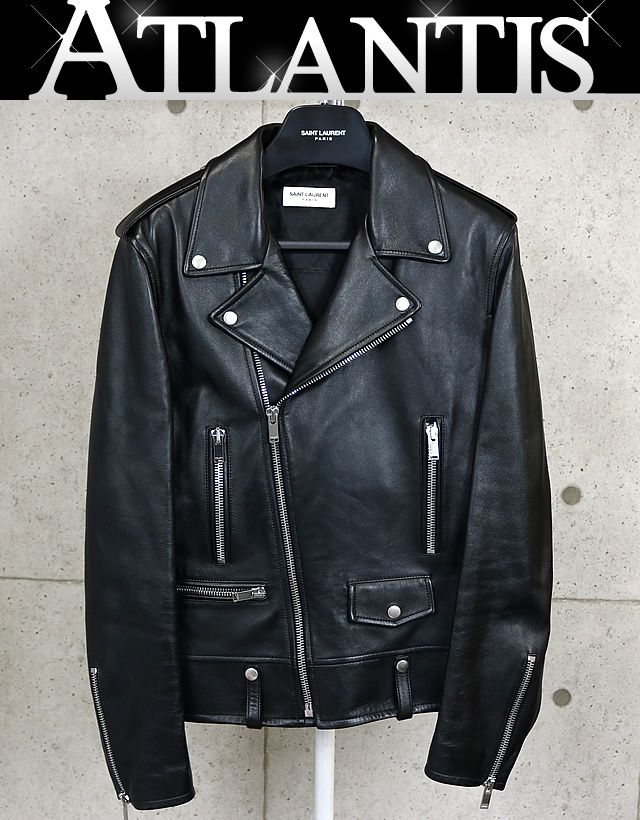 SAINT LAURENT PARIS サンローランパリ 2025年 LO 1 ライダース ジャケット メンズ size 48 黒 101801