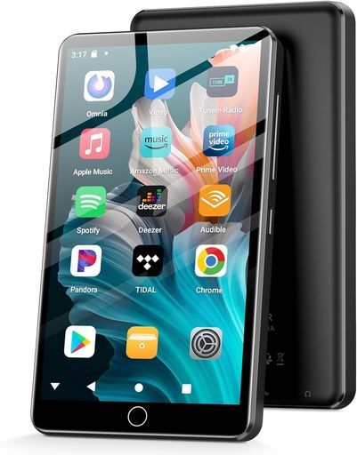 4インチMP 3プレーヤー144 GBAndroid 13 mp 3プレーヤーBluetoothWiFi搭載2000 mAhバッテリーAPPダウンロード 動画再生録音FMラジオ車載Bluetooth対応ブラック