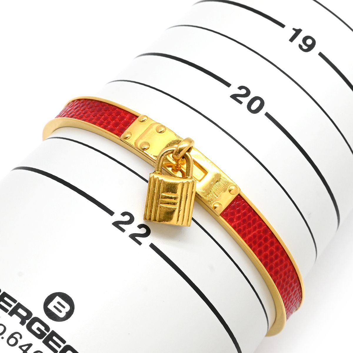 エルメス HERMES バングル ケリーバングル GP リザード レッドX